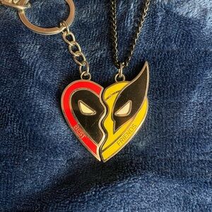 Marvel Studios Deadpool & Wolverine Best Friends Enamel Necklace & Keychain Set